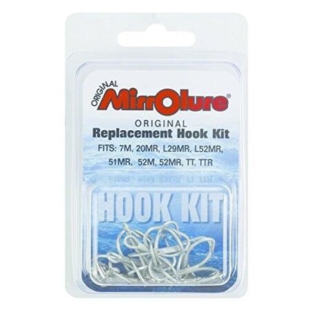 Mirrolure Replacement Hook Kit, Size 2, Barbed, Treble Perma Steel HOOKKIT-PS